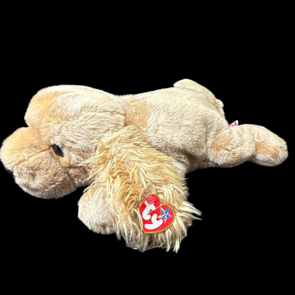 Spunky Cocker Spaniel Dog TY Beanie Buddies 13" Plush Lays Flat 2001